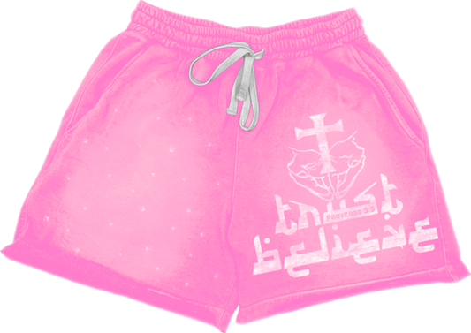 Pink/White Trust and Believe "Shorts"